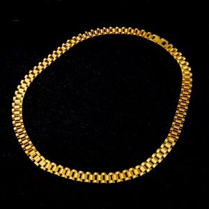 Rolex style necklace 17” stainless steel gold